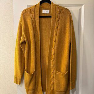 Lucky Brand Cardigan, Medium, Mustard Yellow